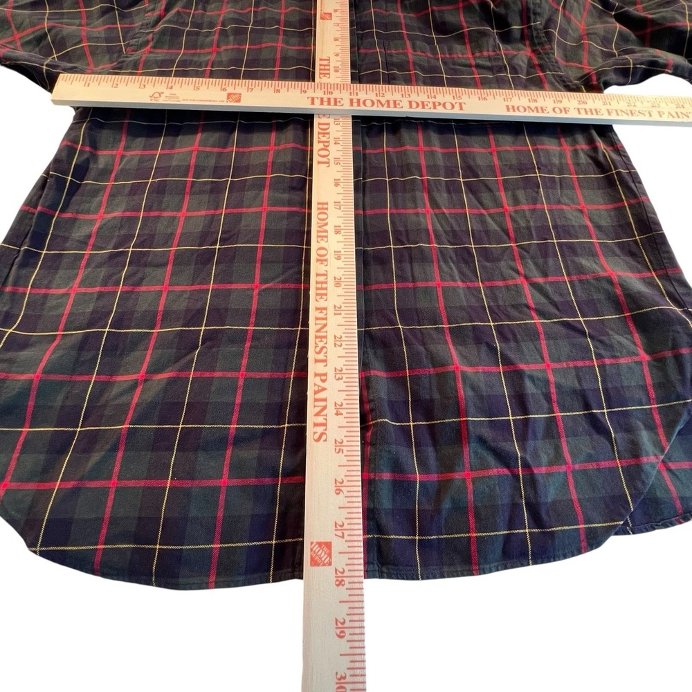 Charter Club Size 14 Plaid‎ Cotton Long Sleeve Top Womens Button-Up Shirt Green - Picture 7 of 8